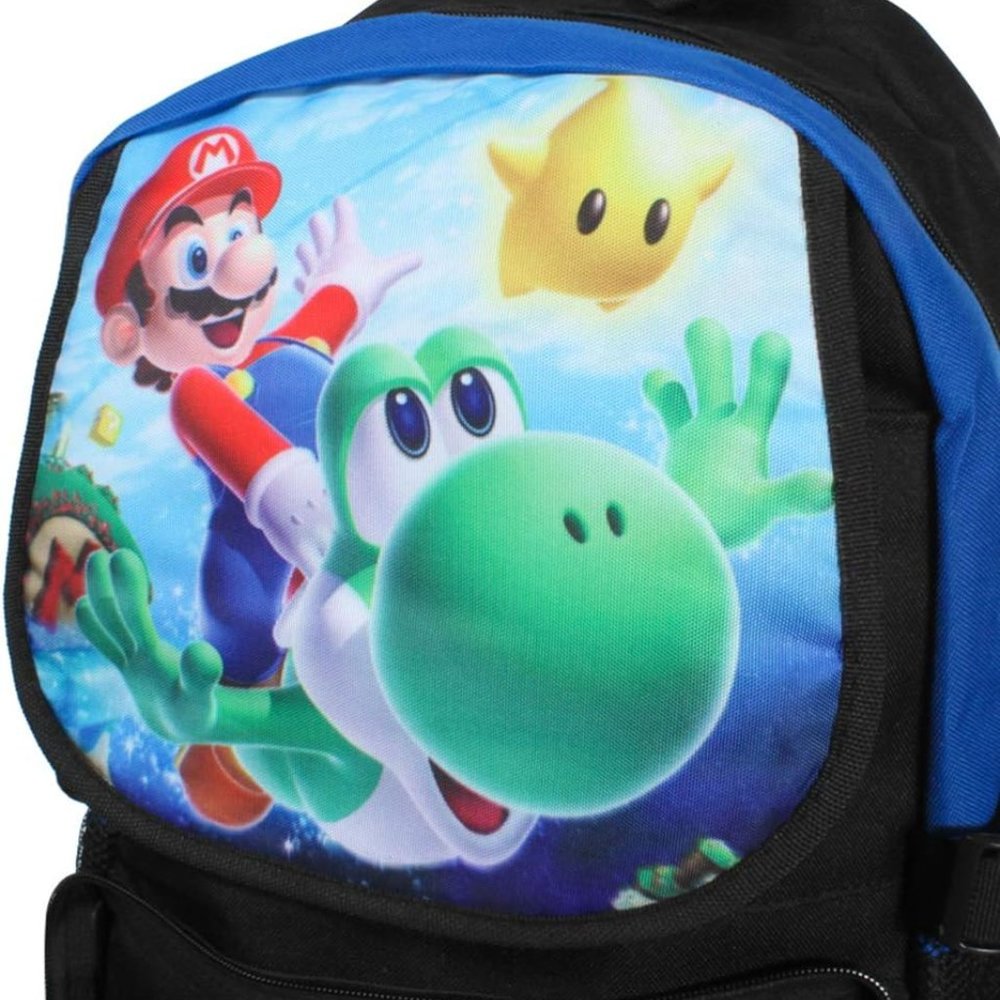 Mario & Yoshi Kids Backpack Large 17” Nintendo Character School Bag - Picture 8 of 8